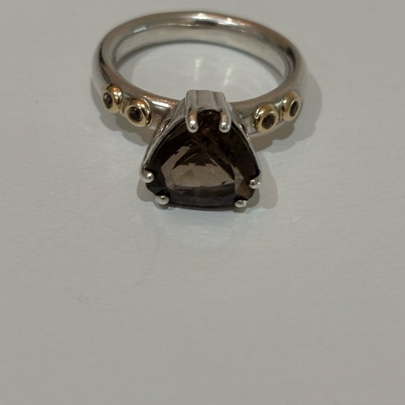 Retired Authentic Pandora Close to My Heart Smoky Quartz Ring Sz 52/6